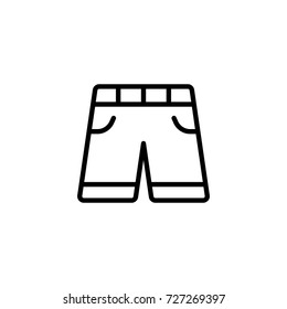 Shorts flat icon. Single high quality outline symbol of summer for web design or mobile app. Thin line signs of swimming for design logo, visit card, etc. Outline logo of beach