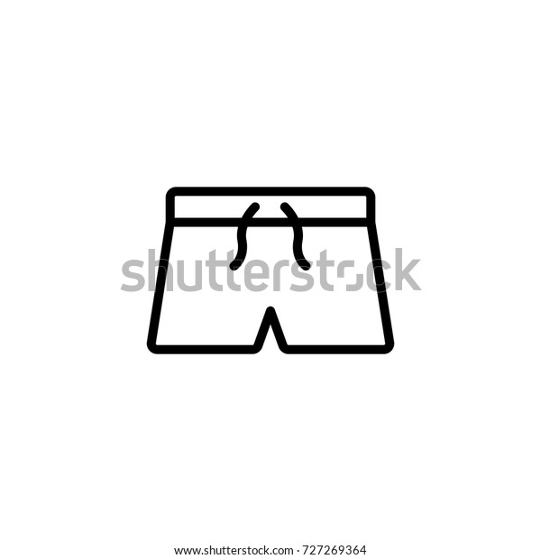 Shorts flat icon.
Single high quality outline symbol of summer for web design or
mobile app. Thin line signs of swimming for design logo, visit
card, etc. Outline logo of
beach