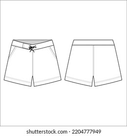 Shorts Flat SketchTemplate
