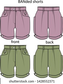 shorts for girl vector pattern template