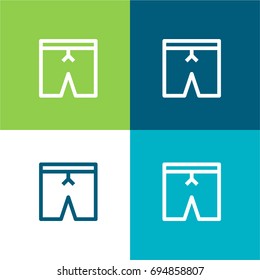 Shorts green and blue material color minimal icon or logo design