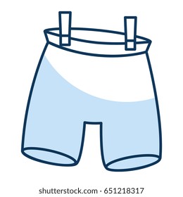 shorts hanging in the laundry