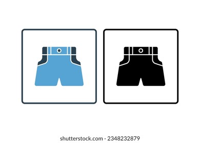 Shorts Heels Icon. Icon related to clothes icon set. solid icon style. Simple vector design editable