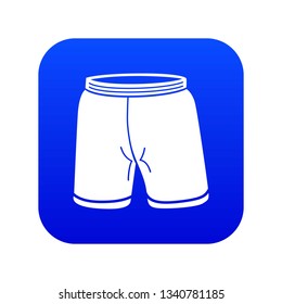 Shorts icon blue vector isolated on white background