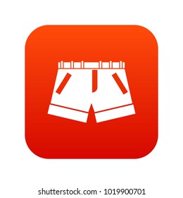 Shorts icon digital red for any design isolated on white vector illustration