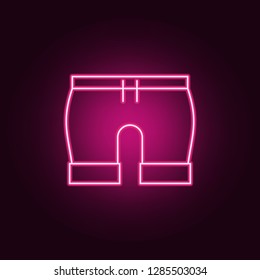 shorts icon. Elements of clothes in neon style icons. Simple icon for websites, web design, mobile app, info graphics