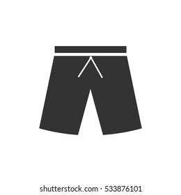 Shorts icon flat. Illustration isolated on white background. Vector grey sign symbol