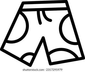 Shorts Icon: A graphical representation of a pair of shorts, typically featuring a bottom garment that ends above the knees. It symbolizes casual or warm weather clothing, summer fashion, or the prese