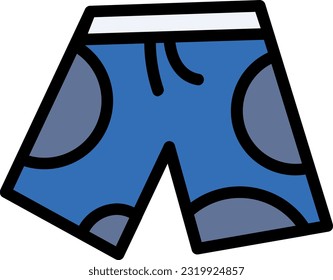 Shorts Icon: A graphical representation of a pair of shorts, typically featuring a bottom garment that ends above the knees. It symbolizes casual or warm weather clothing, summer fashion, or the prese