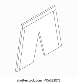 Shorts icon, isometric 3d style 