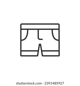 Shorts icon line design. Clothing, Apparel, Fashion, Style, Icon vector illustrations. Shorts editable stroke icon.