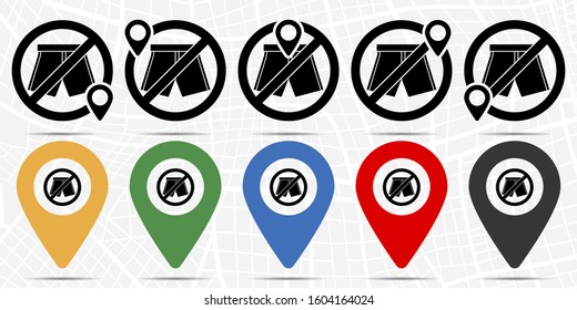 shorts icon in location set. Simple glyph, flat illustration element of universal theme icons