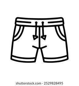 shorts icon or modern line symbol. Vector line art and icon design with bold outline. Black and white Pixel Perfect minimalistic symbol isolated white background. Silhouette simple thin sign