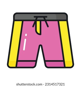 Shorts icon in modern style, beachwear vector