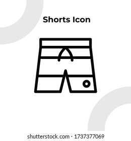 Shorts Icon with Outline Style, Vector Editable