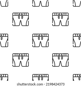 shorts icon pattern. Seamless shorts pattern on white background.