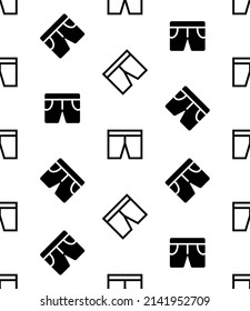 Shorts Icon Seamless Pattern, Half Pant Icon, Short Version Of Trouser Vector Art Illustration