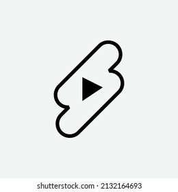 Shorts Icon. Short Video Sharing Symbol, An App To Share Short Videos.