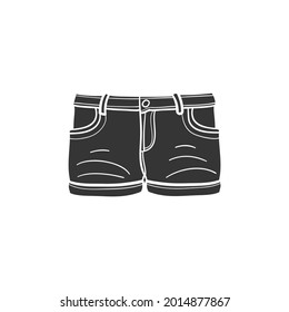 Shorts Icon Silhouette Illustration. Clothing Vector Graphic Pictogram Symbol Clip Art. Doodle Sketch Black Sign.