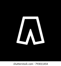 Shorts icon for simple flat style ui design.