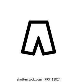 Shorts icon for simple flat style ui design.