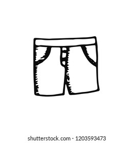 shorts icon. sketch isolated object.