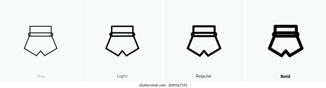 shorts icon. Thin, Light Regular And Bold style design isolated on white background