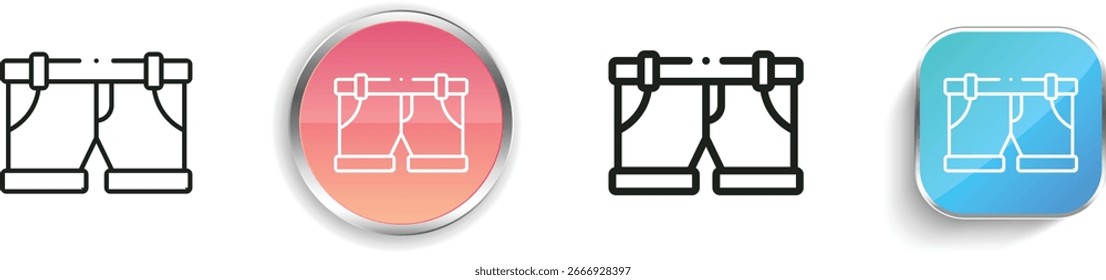 shorts icon. Thin Linear, Regular and Button Style Design Isolated On White Background