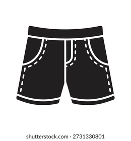 Ícone de calções ilustração vetorial mostrando calças esporte calças moda vestuário vestuário estilo ativo ginásio conceito têxtil isolado branco fundo design elemento