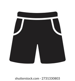 Ícone de calções ilustração vetorial mostrando calças curtas calças vestuário moda vestuário vestuário estilo casual verão conceito têxtil isolado fundo branco design elemento