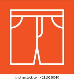 Shorts Symbol, Vektorbild. Kann auch für Kleidung und Accessoires verwendet werden. Geeignet für mobile Apps, Web-Apps und Printmedien.