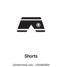 Shorts icon vector isolated on white background, logo concept of Shorts sign on transparent background, filled black symbol