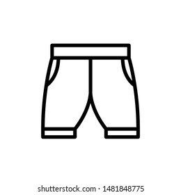 Shorts Icon Vector , Template Best Emblem Isolated Illustration , Logo Design Male Female Fashion Icons , Clothes Outline Solid Background White
