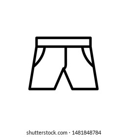 Shorts Icon Vector , Template Best Emblem Isolated Illustration , Logo Design Male Female Fashion Icons , Clothes Outline Solid Background White
