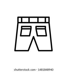 Shorts Icon Vector , Template Best Emblem Isolated Illustration , Logo Design Male Female Fashion Icons , Clothes Outline Solid Background White
