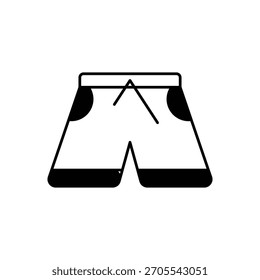 Icono de pantalones cortos con fondo blanco Vector Ilustración de stock