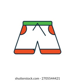 Icono de pantalones cortos con fondo blanco Vector Ilustración de stock