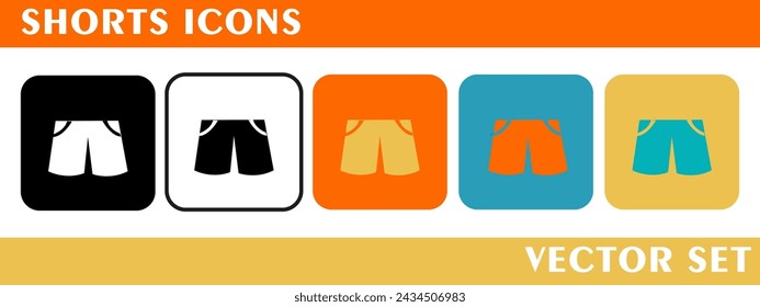 Shorts icons design. For logo, symbol or web design. Vector flat illustration.