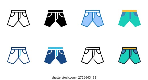 Los íconos de Versiones cortas establecen la colección de varios estilos. Trazo editable 
