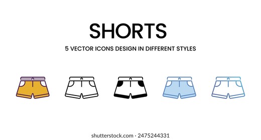 Shorts icons vector set stock illustration.