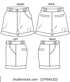 shorts for lady vector template