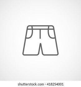 Shorts Line Icon On White Background