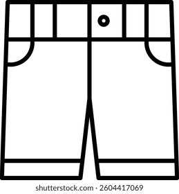 Shorts Line Vector Icon Design