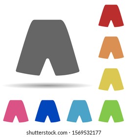 Shorts in multi color style icon. Simple glyph, flat vector of web icons for ui and ux, website or mobile application