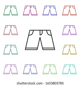 Shorts multi color style icon. Simple thin line, outline vector of summer icons for ui and ux, website or mobile application