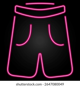 shorts neon sign, modern glowing banner design, colorful modern design trend on black background. Vector illustration.