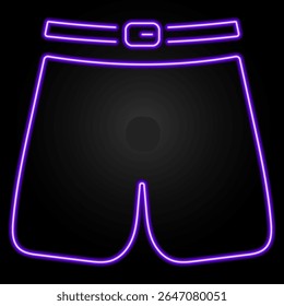 shorts neon sign, modern glowing banner design, colorful modern design trend on black background. Vector illustration.