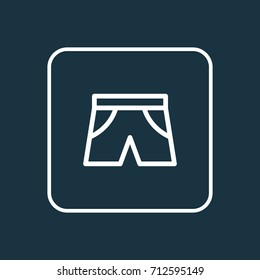 Shorts Outline Symbol. Premium Quality Isolated Briefs Element In Trendy Style.