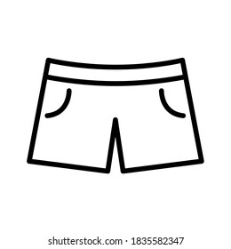 shorts outline vector icon. shorts icon for web, mobile apps and ui design. Clothes illustration isolated on white background.