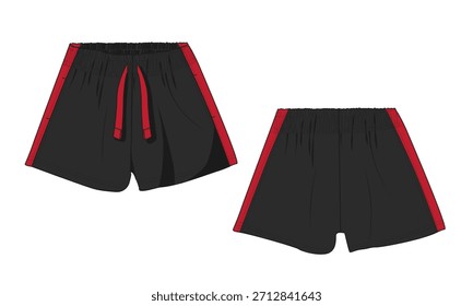 Versiones cortas Pantalón Dibujo técnico Color negro Plantilla de Plantilla frontal y posterior	